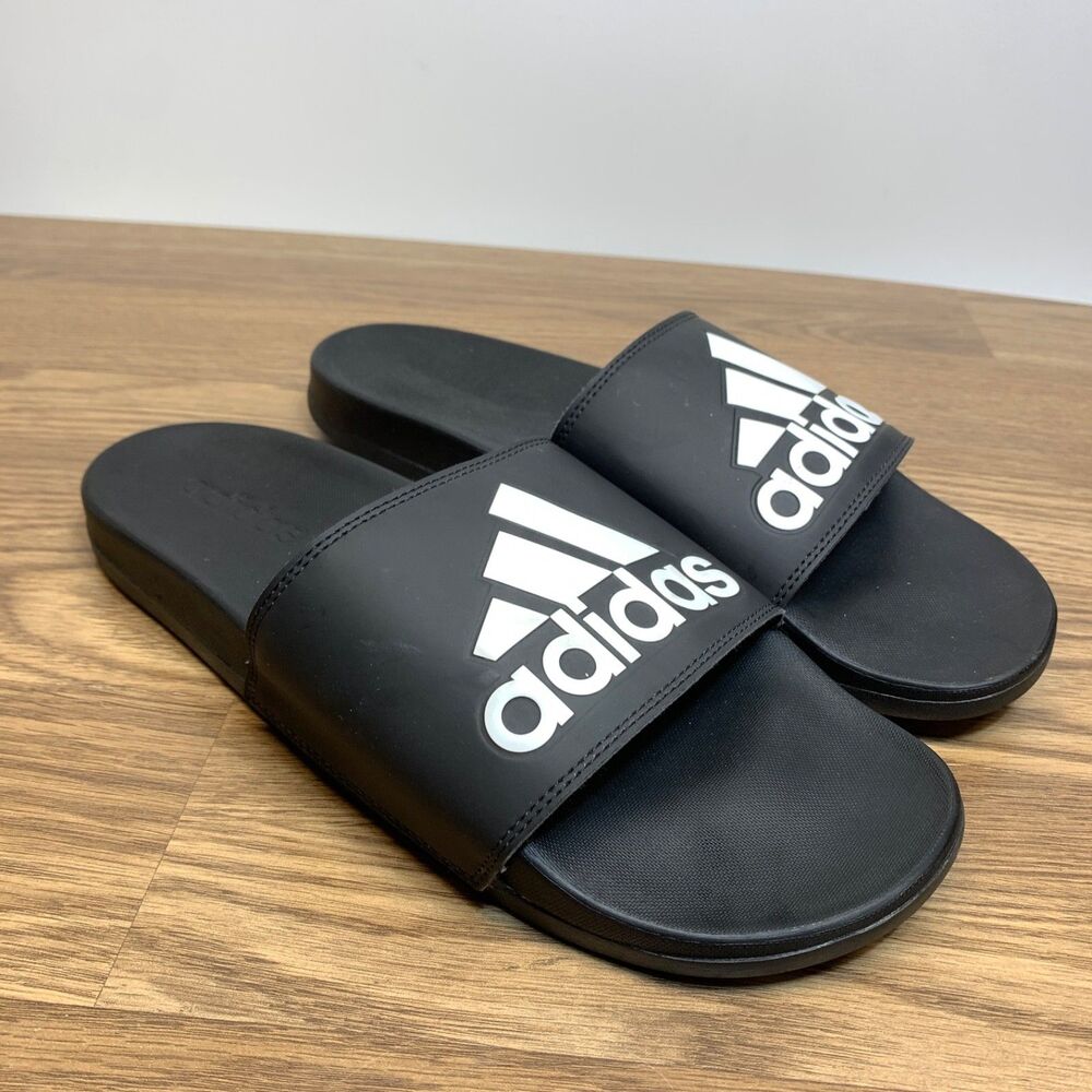 Adidas Adilette Comfort Slides Mens Size 11 Sandal Slippers GY1945 Black White